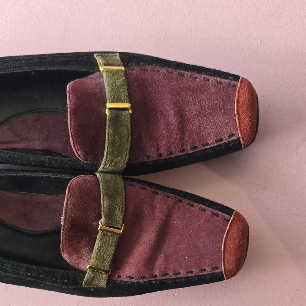 Amalfi Black and Red Loafers suede multicolour loafer - Picture 4 of 5